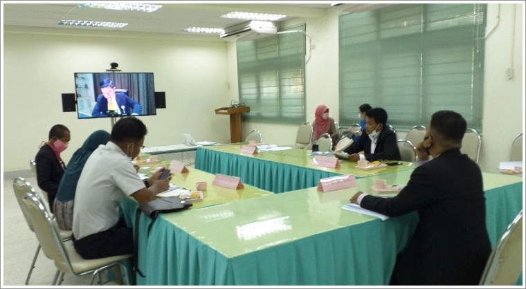 ﻿ผู้ตรวจราชการกระทรวงยุติธรรม ประชุมตรวจราชการประจำปีงบประมาณ พ.ศ. 2564 ผ่านระบบการประชุมทางไกลผ่านจอภาพ (Video Conference System) ในพื้นที่จังหวัดยะลา